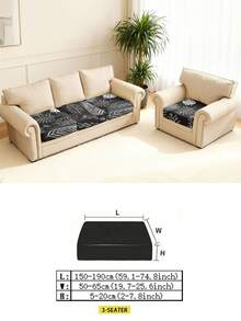 1 Pc Leaves Seater Cushion Cover Stretch Material Sofa Seater Cushion Cover Sofa Cover - Multicolor - View 16