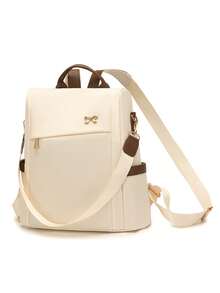Women's Fashion Anti-Theft Backpack With Large Capacity For Travel And Laptop - Beige - View 6