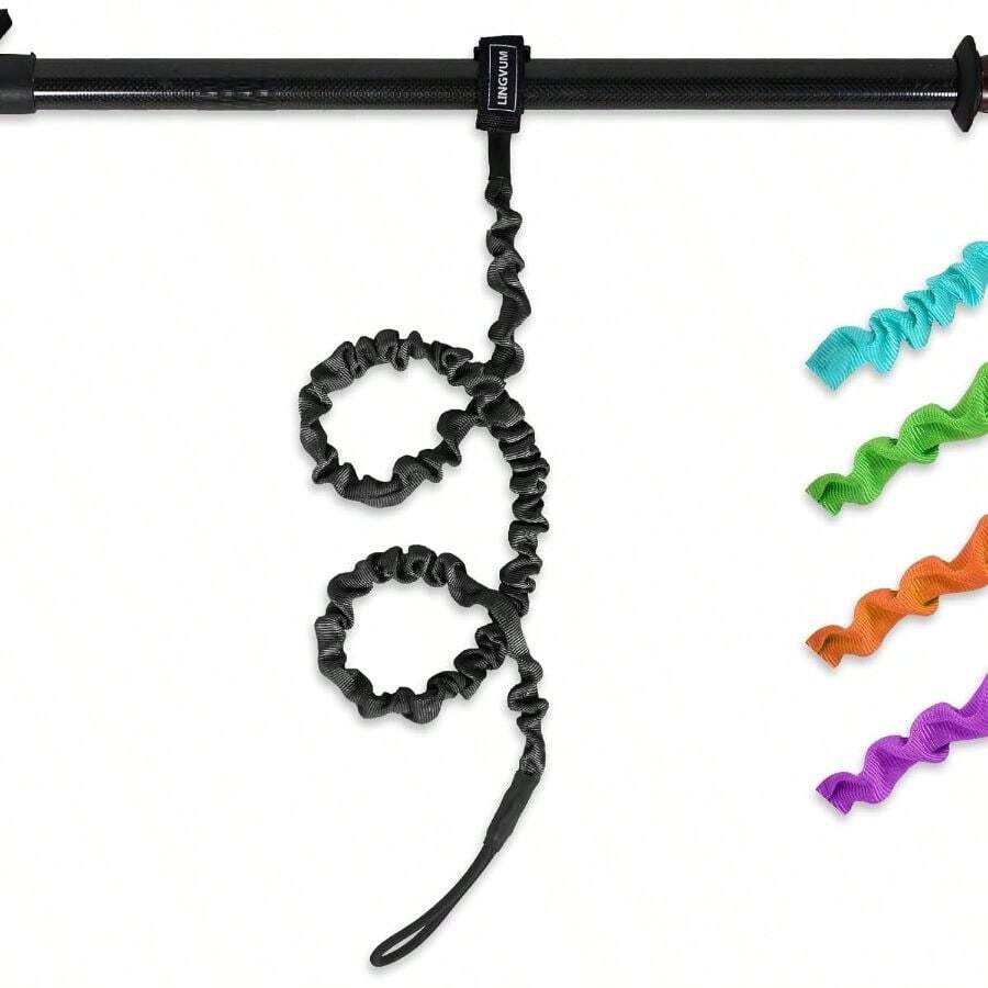Kayak Paddle Leash Stretchable Coiled Rod Leash Kayak, Paddleboard Paddle And Fishing Rod, 49 - 75 - 49-75" (1 Pack) + Black - View 1