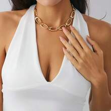 1pc Minimalist Elegant Geometric Design Necklace For Women - Yellow Gold - View 5