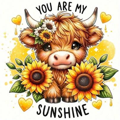 1pc/2pcs/3pcs Sunflower & Calf Heat Transfer Stickers, Suitable For DIY T-Shirts, Jeans, Pillows, Backpacks, Hats And Sofa Covers, Waterproof, Fade-Resistant, Durable, Washable Plastic Stickers, Funny Patterns, Textile Decoration, Clothing Embellishment, Crafts Hobbyists