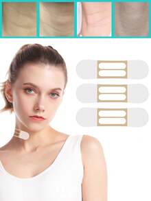 20pcs Invisible Neck Support Patches, Breathable Neck Support Stickers To Neck Comfort, Elastic Neckline Care Patches, Suitable For Men And Women Neck Support And Care, Neck Wrinkle Patches, High Elasticity Invisible Neck Support Stickers, Face Tape - Multicolor - View 4