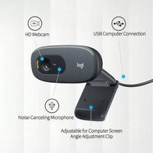 Logitech C270 HD Webcam With Microphone, 720p Autofocus USB Plug And Play External Computer Webcam For PCs, Laptops, And Desktops - View 8