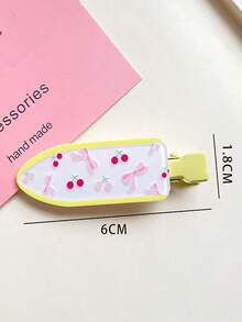 2pcs/Set Women's Summer Colorful Fruit Hair Clips, Sweet & Cute Bangs & Side Hair Clips, Fashionable & Versatile For Daily Use, Makeup, Washing, Photography, Commuting (No Card Packaging), Hair Claws, Hair Slide, Hair Barrettes, Hairpin, Accessories,Holiday,Travel,Festival,Birthday - Cherry Bow Clips - View 3