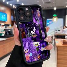 Personajes de conejito morado, collage temático.funda de teléfono Fundas compatibles con ,Apple,VIVO,OPPO,,, y Honor.Fabricadas en silicona TPU,ofrecen protección contra golpes y caídas. - Negro - Ver 3