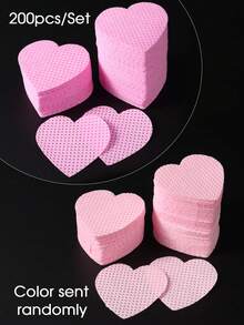 Toallitas húmedas quitaesmalte con diseño de corazón rosa, herramientas de limpieza y cuidado de uñas - Rosa - Ver 7
