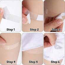 100 Strips Double-Sided Tape For Fashion, Tape For Clothes, Waterproof Fashion Clothing Tape, Fabric Tape To Skin, Strong Adhesive Body Tape, Invisible And Clear Tape For All Skin Shades, Transparent - 白色 - 查看 6