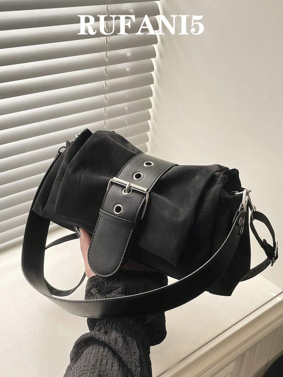 Die neue, einfarbige Schultertasche mit Klappverschluss und Schnalle im Herbst-/Winterdesign ist eine multifunktionale und elegante Retro-Tasche mit großem Fassungsvermögen. Sie eignet sich ideal zum Einkaufen, für Geldbörsen, junge Frauen, Studentinnen, Berufseinsteigerinnen und Büroangestellte. Sie ist perfekt für Büro, Universität, Arbeit, Geschäftsreisen, Pendeln, Outdoor-Aktivitäten, Reisen und Ausflüge.