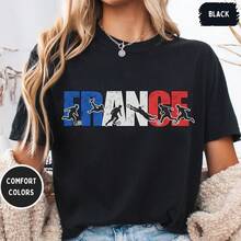 France Soccer Comforts Colors Shirt _ France Patriotic World Football Fan Tee _ Cup Soccer Lover Gift. - màu đen - Xem 1