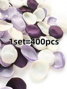 400片装丝绸玫瑰花瓣，婚礼花瓣，紫色、白色、红色花瓣，仿真玫瑰花瓣，人造花瓣，求婚篮装饰，走道新娘礼物，派对餐桌装饰 - 400PCS - 查看 6