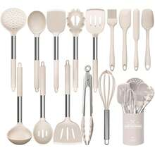 15pcs Silicone Kitchen Utensil Set, Silicone Cookware Set - Includes Stainless Steel Handles, Cooking Tool Set With Storage Rack, Non-Stick Silicone Spatulas, Heat Resistant & Easy To Clean, Kitchen Tools - Multicolor - View 6