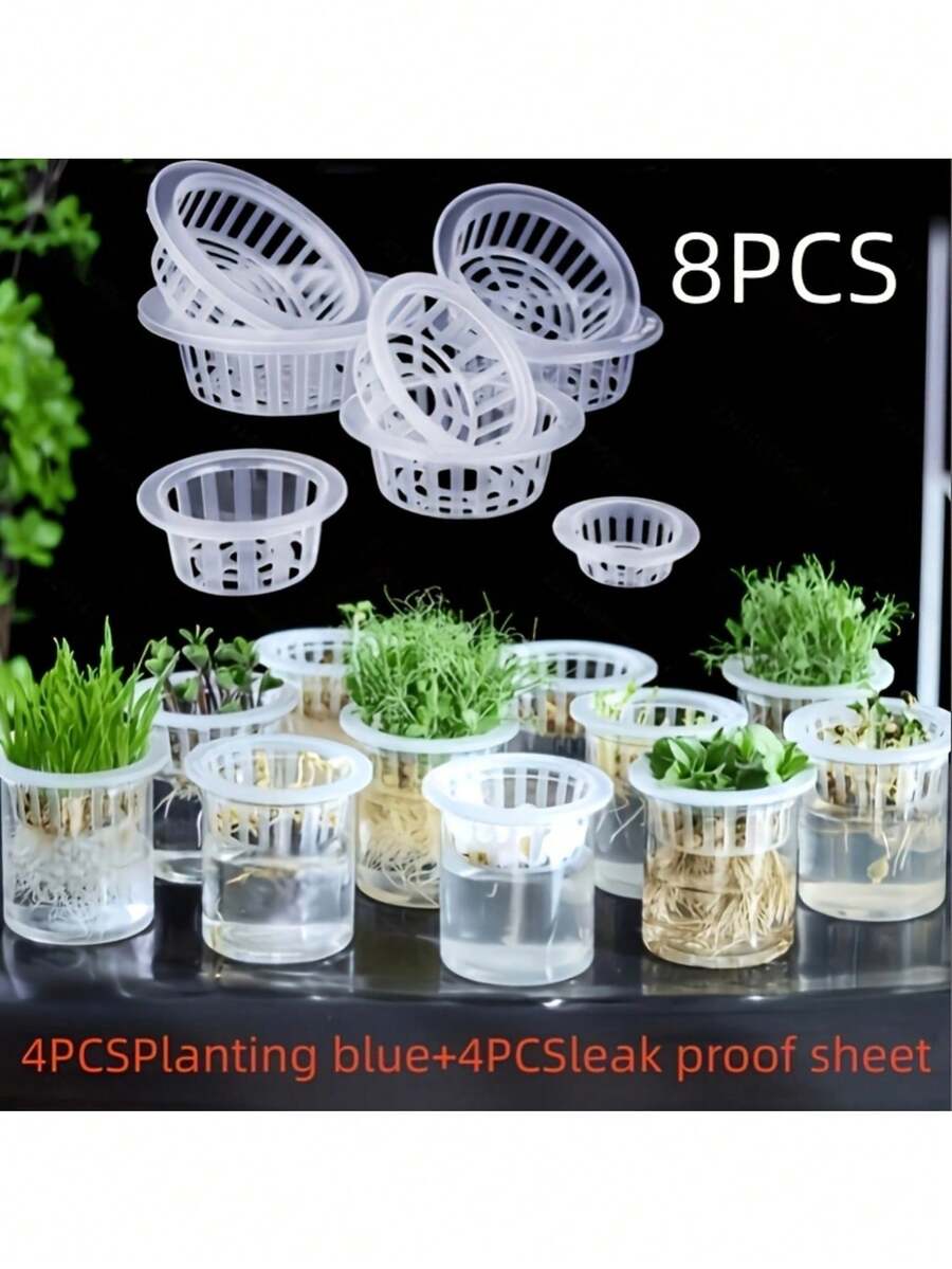 8pcs Planting Baskets, Hydroponic Vegetable Planting Baskets, Plastic Flower Pots, Suitable For Home Balcony Gardening And Nursery Hydroponics, Seedling Trays