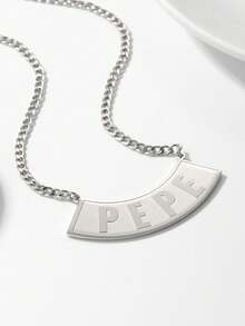 18k Stainless Steel Jewelry, Personalized Name Customization, Sandblasted Style, Double-Layer Necklace, Customized Jewelry, Including Gift Box, As Valentine's Day Gift, Daily Gift - Multicolor - View 9