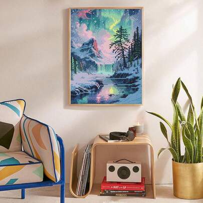 1pc Diamond Painting Kit, 5D Full Round Diamond Painting Kit, DIY Diamond Painting Craft, Mosaic Decorative Wall Art, Suitable For Beginners, Home Living Room Office Decor, Size 11.8*15.8 Inches, Wedding Gift [Frameless]