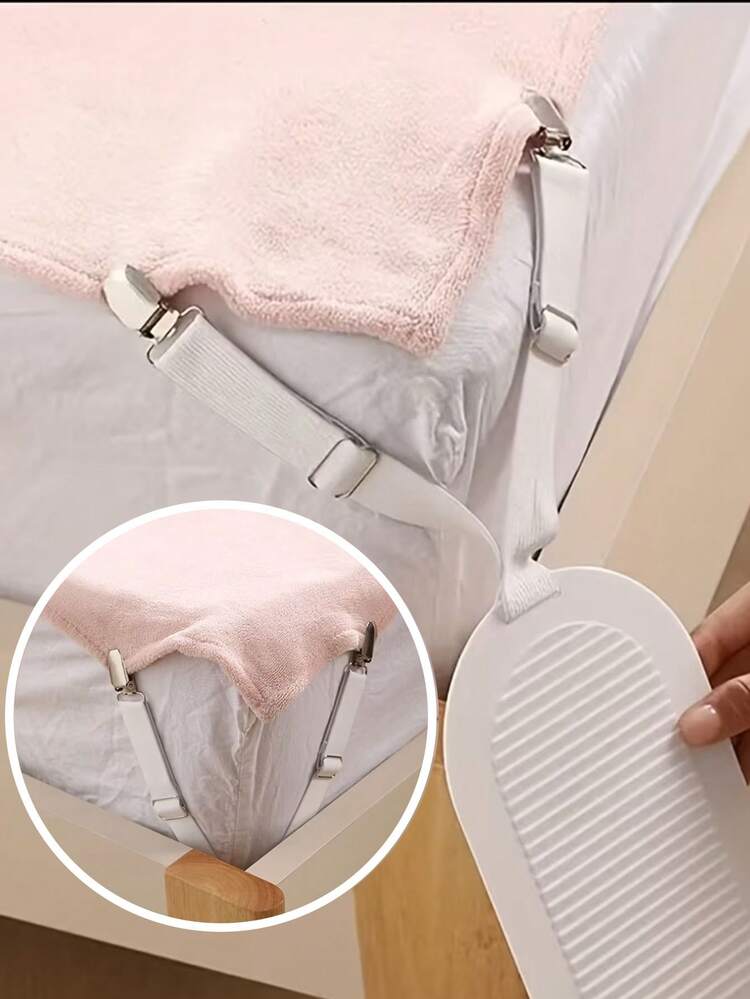 4/2pcs Bed Sheet/Duvet Cover Clips, Sofa Cushion/Summer Mat Anti-Slip Anti-Shift Clips, New Design With Invisible Clips Bed Sheet Easy To Install Fit Any Size Mattress - View 1