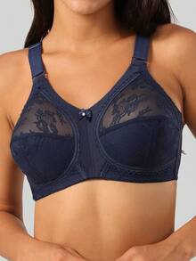 Sujetador sin costuras, transpirable y sin aros para mujer de talla grande, ligero y de cobertura completa - azul real - Ver 3