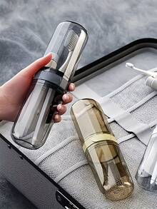 牙刷杯 牙刷架 带盖 透明牙刷盒 便携式牙膏收纳 旅行洗漱杯 旅行必备配件 露营 商务出行 返校 旅行 居家 - 彩色 - 查看 5
