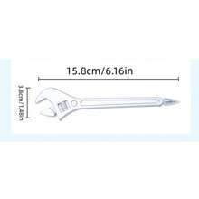 1支扳手造型新奇塑料圆珠笔，0.5毫米黑色墨水笔芯，适用于学生和办公人员 - 彩色 - 查看 4