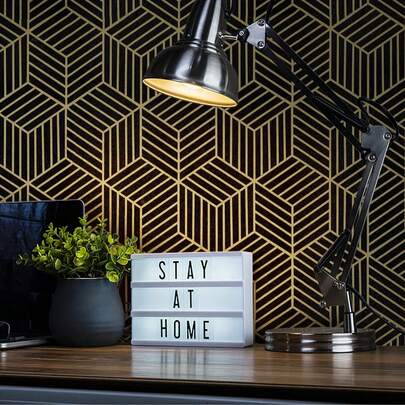 1 Roll Of Black-Brown Geometric Pattern Self-Adhesive Contact Wallpaper, Removable Peeling And Pasting, Cabinet Back Panel, Background Wall Home Decoration, Wardrobe, Dining Table, Bookcase Room Decoration Color Change, House Decoration, Retro Decoration