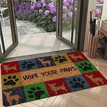 1pc Pet-Friendly Paw Print Doormat, Fun Dog Paw Print Pattern Design, Velvet Material, Perfect For Entryway, Hallway, Pet Room Door Decor, Bathroom Rug, Doormat, Small Rug, Floor Mat, Home Decor, Area Rug, Welcome Mat, Holiday Gift, Washable Carpet - contracted design - View 2