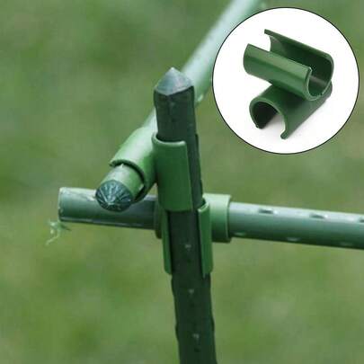 50 Sturdy Plant Support Connectors - Adjustable Fixing Cross Clips, Designed For Easy Plant Grafting, Garden Frame Pole Connections, And Stable Plant Growth - Fits 11mm/16mm Diameter Round Tubes, Reusable