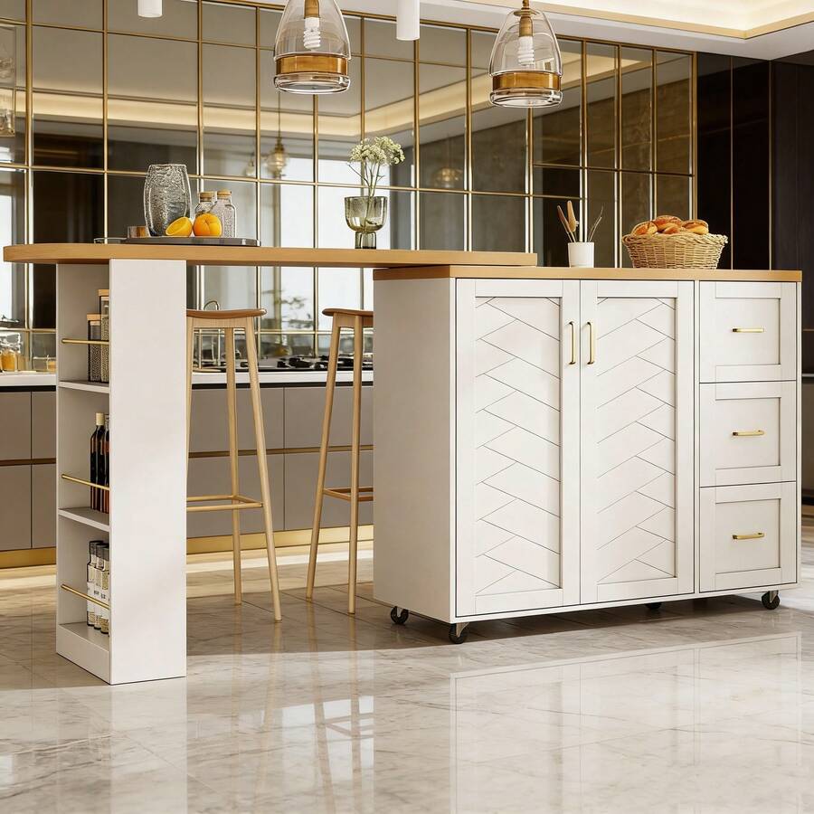 Bars & Wine Cabinets - White + MDF+Metal - View 1