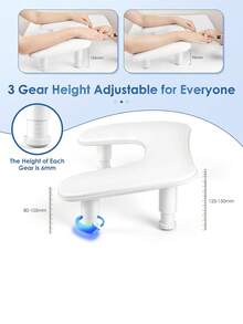 Professional Manicure Armrest: U-Shaped Adjustable Manicure Hand Rest, With Removable White PU Leather Soft Pad, Anti-Slip Manicure Pillow, Suitable For Nail Salons And Home Studios, Perfect Gift For Nail Artists, Beginners, Salon Owners, And An Excellent Choice For Christmas And Professional Appreciation. - Multicolor - View 4