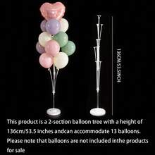 1 Set Balloon Stand, Balloon Stand Kit, Balloon Accessories And Atmosphere Decor Accessories, Including Transparent Plastic Columns And Transparent Rods - Suitable For Various Party Events Such As Weddings, Birthdays, Anniversaries, Graduations, Christmas And Thanksgiving. Product Does Not Include Balloons. - White - View 10