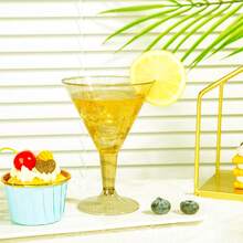 10pcs 6.3oz Reusable Plastic Martini Cups, Suitable For Champagne Parties, Desserts, Catering, Weddings, Birthday Parties (Champagne Glasses, Wine Glasses, Plastic Cups, Cocktail Glasses, Birthday Cups) - View 5