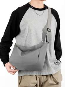 1pc New Casual Nylon Shoulder Tote Bag, Unisex Design, Minimalist, Large Capacity, Commuter Crossbody Bag - Multicolor - View 4