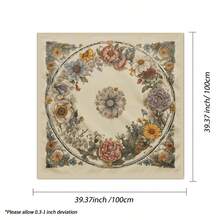 1件套迷人复古花卉图案塔罗牌桌布，附赠塔罗牌收纳袋 - 色彩鲜艳的涤纶祭坛垫，饰有星空和花卉图案，适用于塔罗牌占卜、巫术和占星术，塔罗牌桌布，波西米亚风游戏垫，家居装饰 - 白色 - 查看 17