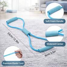 8-Shaped Resistance Band Pull Rope, Yoga Chest Expander For Back Training And Shoulder Stretch, Figure 8 Elastic Exercise Tube With Foam Handles, Home Fitness Arm Sculpting Workout Equipment For Women Indoor Strength Training Gear - 隨機 - 查看 5