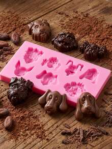 1pc/2pcs Reusable Silicone Mold With Dog And Cat Head Shapes, Candy And Chocolate Making Mold, Suitable For Homemade Baking Cupcakes, Jelly, Cookies And Pudding - View 8