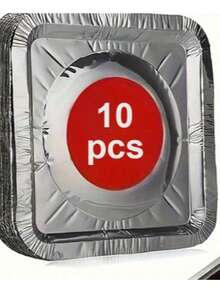 10/50 Pieces Per Pack, Gas Stove Burner Cover, Aluminum Burner Pad, Square Heat-Resistant Gas Stove Protector, Thickened Gas Stove Top, Kitchen Tool, Kitchenware, Household Kitchenware. - Silver - View 8