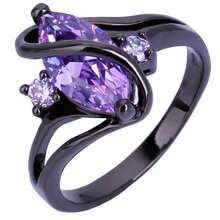 1pc Black Gold Plated Micro-Inlaid Zirconia Ring - Black - View 19