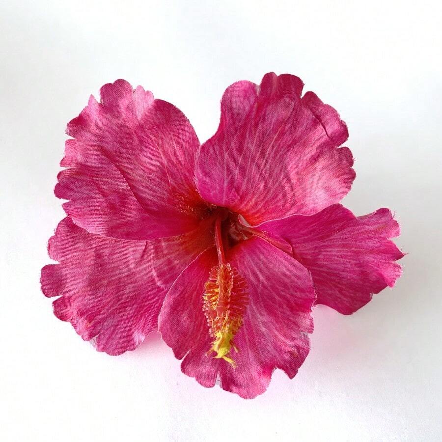1PC New Hawaiian Artificial Hibiscus Flower Alligator Clip, Side Hair Clip For Bridal Wedding, Hawaiian Beach & Tropical Party Decorative Hair Clip - 玫瑰紅 - 查看 1