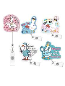 1个造型有趣的鹅形可伸缩护士证件套，适合护士、医生、医务助理使用，也是一份很棒的护士礼物。 - 多色 - 查看 2