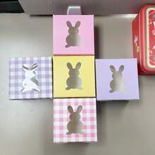 10pcs 4x4x2.5 Inch Easter Cookie Boxes, Rabbit Window Baking Boxes, Pie Boxes, Chocolate Strawberry Boxes, Fragile Heart-Shaped Boxes, Cooked Food Boxes, Cake Boxes, New Year Gift Packaging & Storage - Paper - View 6