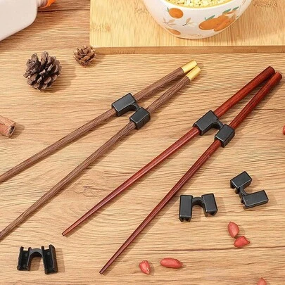 10개 재사용 가능한 젓가락 도우미, 성인, 초보자, 훈련자 또는 학습자를 위한 훈련 젓가락 경첩 커넥터 훈련 젓가락, 캠핑에 적합
