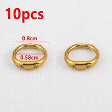 10个不锈钢双孔闭合开口圈，适用于DIY项链、手链、珠宝配件 - 10Pcs - 查看 10