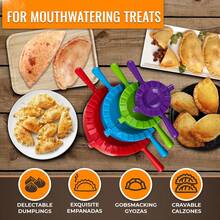 1件/4件套塑料饺子模具，PP手动饺子模具，四合一饺子皮压模、馅饼压模、饺子模具、饺子切割器、包子模具、迷你馅饼模具、饺子成型器、日式锅贴模具，易于使用且经久耐用，家用厨房饺子制作工具，儿童DIY厨房工具，适合家庭/儿童/初学者 - 查看 6