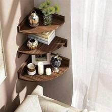1pc/3pcs Corner Wall Shelf Floating Shelves Storage Rack Display Shelf Organizer Space Saving Room Decor For Living Room Bedroom Bathroom Kitchen Office Plant Books Candle Decor Wall Mounted Shelf Apartment Dorm Home Entryway Shelf Organizer Rack - Multicolor - View 9