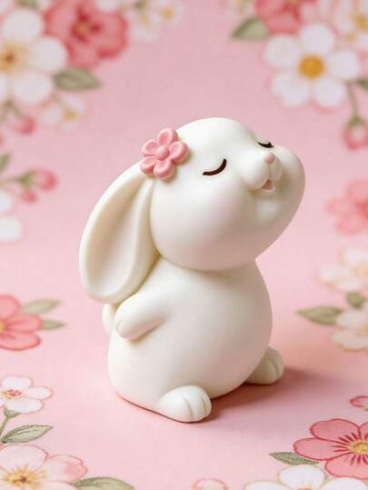 1pc Rabbit With Flower Silicone Candle Mold DIY Fragrance Wax Plaster Diffuser Home Decor Accessory