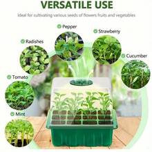 6pcs Gardening Seed Starter Kit - Ventilated Seed Tray + Germination Dome + Multi-Purpose Planter - A - View 2