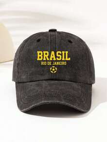 Mũ lưỡi trai mùa hè in hình ngôi sao Brazil, kiểu dáng vintage, chất liệu denim mài, chống nắng, phong cách hippie cá tính, vành cong, có thể điều chỉnh kích cỡ đầu, mũ lưỡi trai vành cong unisex, kiểu mũ "Dad Hat". - Mũ có thể giặt được 5 - Xem 21