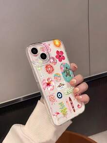 1pc Summer Fresh Ocean Style Seahorse Pattern Transparent Anti-Drop Soft Phone Case Compatible With IPhone 17/17Pro/17ProMax/17Air/16/16Plus/16Pro/16ProMax - Multicolor - View 2