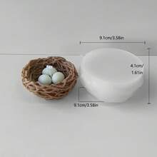 Khuôn silicon để tự làm tổ chim nhân tạo, đồ trang trí thủ công bằng nhựa, nến sáp thủ công và hương thơm. - Trắng - Xem 5