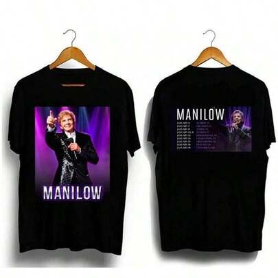 1Pc Barry Manilow January 2026 US-Shirt Concert Music Fan Tee Women-Shirt ,Men Tshirt ,Casual Fashion Tshirt , Unisex Style , Party-Shirt ,Holiday-Shirts, Tee, Size S-4XL,Black