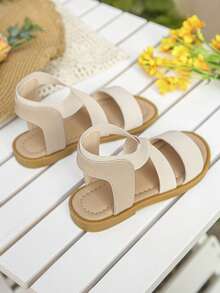 Girls White Criss-Cross Sandals | Children's Summer Shoes - Beige - View 5