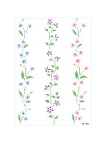 1 Sheet Leaf Vine Temporary Tattoo Stickers For Women, Waterproof Long-Lasting, Roses And Floral Designs, Spring&Summer Decoration Additions, Delicate And Exquisite, Suitable For Arms, Wrists, Insteps, Collarbones, Backs, Fake Tattoos - MultiWarna - View 12